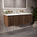 Scanalato Single Drawer Vanity Unit With Beyondstone Double Basin - Walnut 1200mm