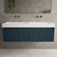 Scanalato Double Drawer Vanity Unit With Beyondstone BLOC Double Basin - Midnight Blue 1400mm image