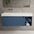 Scanalato Single Drawer Vanity Unit With Open Storage Space And Beyondstone BLOC Basin - Soft Blue 1200mm