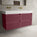 Scanalato Four Drawer Vanity Unit With Beyondstone BLOC Double Basin - Mineral Red 1200mm