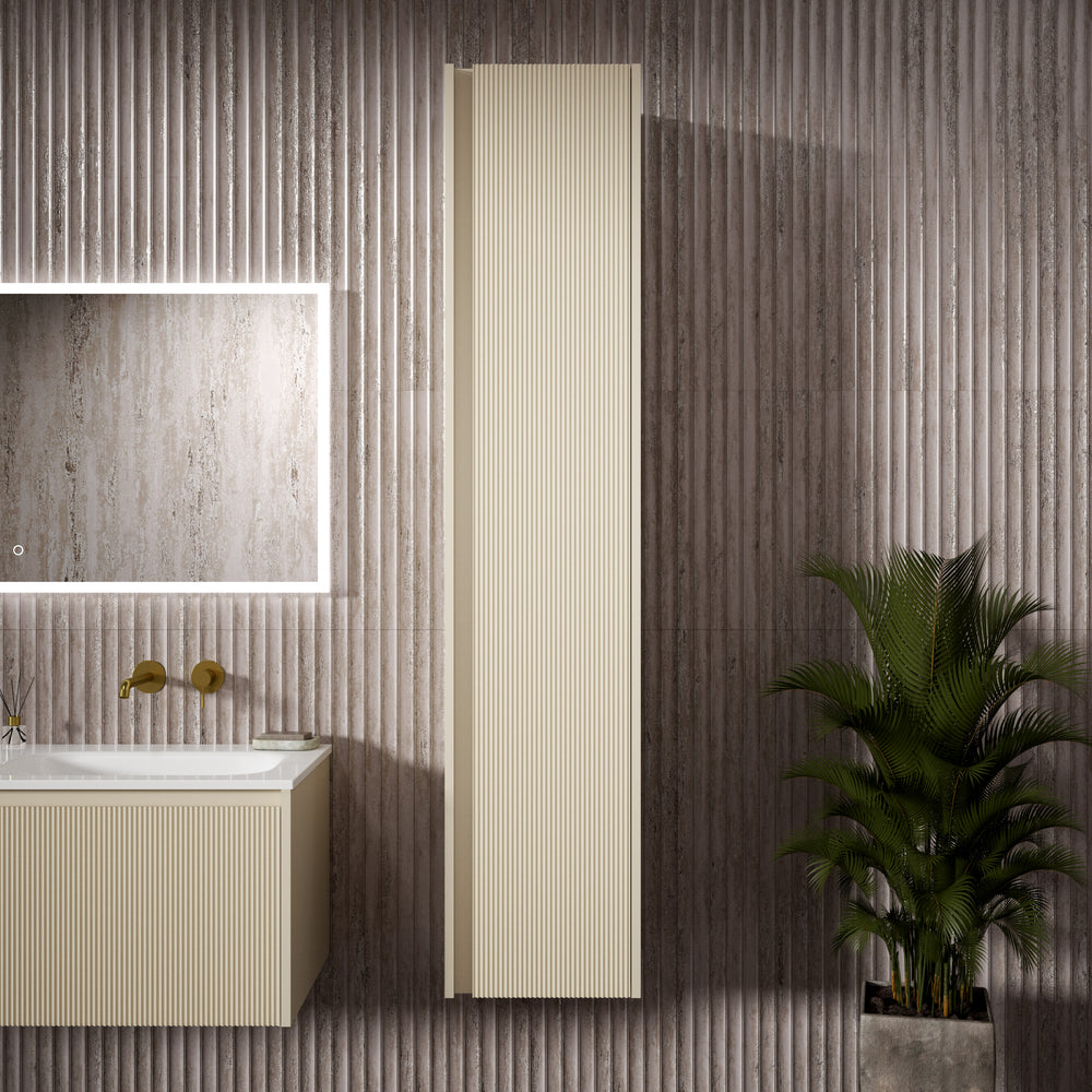 Scanalato Tall Wall Cabinet - Cashmere 350mm x 1650mm