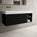 Scanalato Single Drawer Vanity Unit With Open Storage Space And Beyondstone BLOC Basin - Pure Black 1200mm
