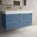 Scanalato Four Drawer Vanity Unit With Beyondstone BLOC Double Basin - Soft Blue 1200mm