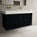 Scanalato Four Drawer Vanity Unit With Beyondstone BLOC Double Basin - Pure Black 1200mm