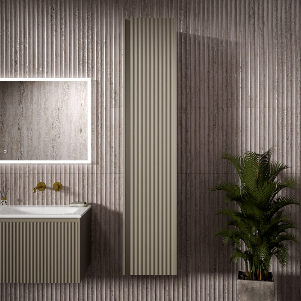 Scanalato Tall Wall Cabinet - Soft Taupe 350mm x 1650mm