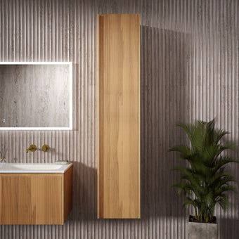 Scanalato Tall Wall Cabinet - Oak 350mm x 1650mm