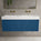Scanalato Single Drawer Vanity Unit With Beyondstone BLOC Double Basin - Ocean Blue 1200mm