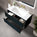 Scanalato Double Drawer Vanity Unit  With Beyondstone Basin - Midnight Blue 1000mm