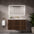 Scanalato Double Drawer Vanity Unit  With Beyondstone Basin - Walnut 1000mm
