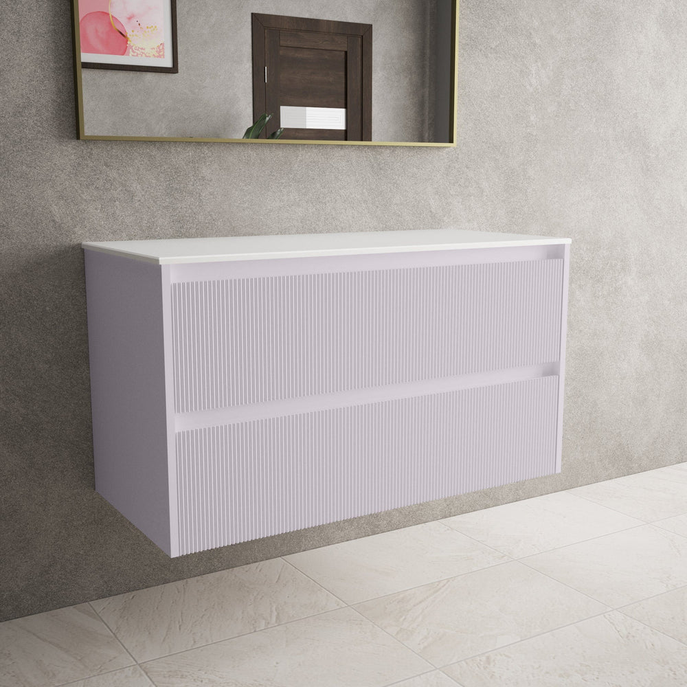 Scanalato Double Drawer Countertop Vanity Unit - Soft Violet 1000mm