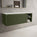 Scanalato Single Drawer Countertop Vanity Unit With Open Storage Space - Seaweed 1200mm