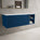 Scanalato Single Drawer Countertop Vanity Unit With Open Storage Space - Ocean Blue 1200mm