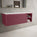 Scanalato Single Drawer Countertop Vanity Unit With Open Storage Space - Mineral Red 1200mm