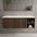 Scanalato Single Drawer Countertop Vanity Unit With Open Storage Space - Walnut 1200mm