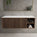 Scanalato Single Drawer Countertop Vanity Unit With Open Storage Space - Walnut 1200mm