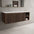 Scanalato Single Drawer Countertop Vanity Unit With Open Storage Space - Walnut 1200mm