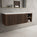 Scanalato Single Drawer Countertop Vanity Unit With Open Storage Space - Walnut 1200mm