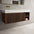 Scanalato Single Drawer Vanity Unit With Open Storage Space And Beyondstone BLOC Basin - Walnut 1200mm