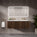 Scanalato Single Drawer Vanity Unit With Beyondstone Double Basin - Walnut 1200mm
