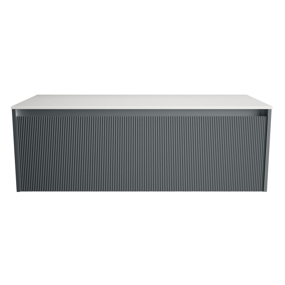 Scanalato Single Drawer Countertop Vanity Unit - Slate Grey 1200mm
