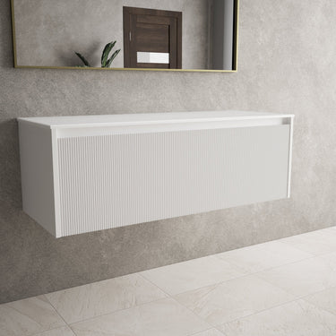 Scanalato Single Drawer Countertop Vanity Unit - Pure White 1200mm