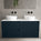 Scanalato Four Drawer Countertop Vanity Unit - Midnight Blue 1200mm