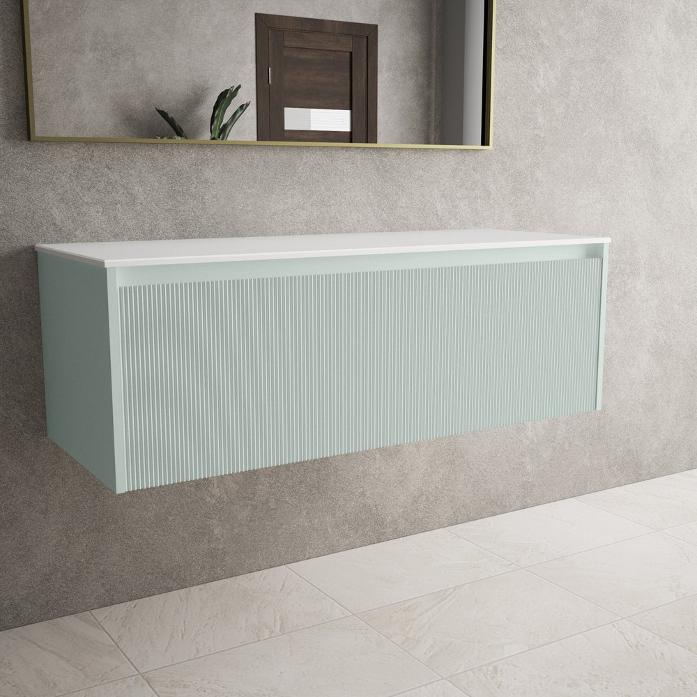 Scanalato Single Drawer Countertop Vanity Unit - Peppermint 1200mm