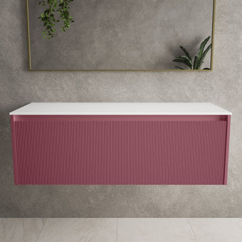 Scanalato Single Drawer Countertop Vanity Unit - Mineral Red 1200mm