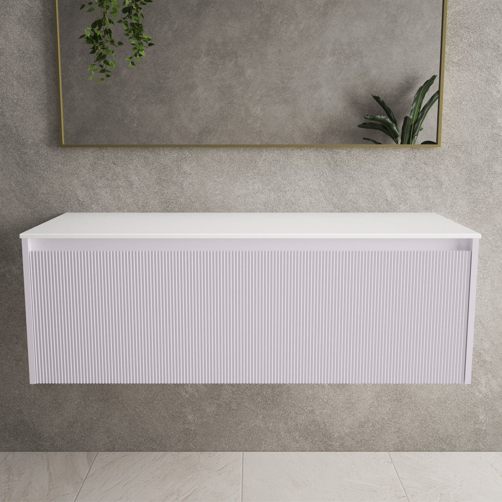 Scanalato Single Drawer Countertop Vanity Unit - Soft Violet 1200mm