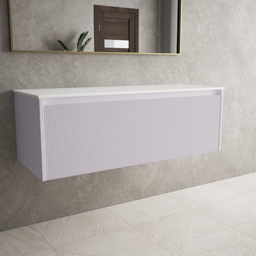 Scanalato Single Drawer Countertop Vanity Unit - Soft Violet 1200mm