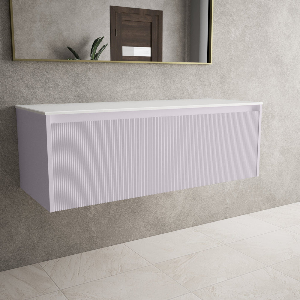 Scanalato Single Drawer Countertop Vanity Unit - Soft Violet 1200mm