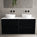 Scanalato Four Drawer Countertop Vanity Unit - Pure Black 1200mm