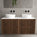 Scanalato Four Drawer Countertop Vanity Unit - Walnut 1200mm
