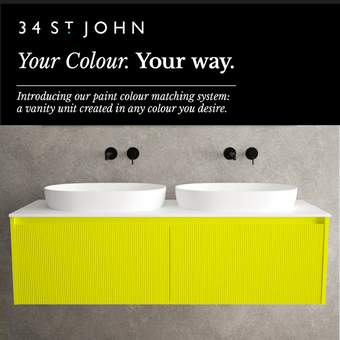 Scanalato Double Drawer Countertop Vanity Unit - Choose Your Own Colour 1400mm
