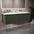 Scanalato Double Drawer Vanity Unit With Beyondstone Double Basin - Pistachio 1400mm