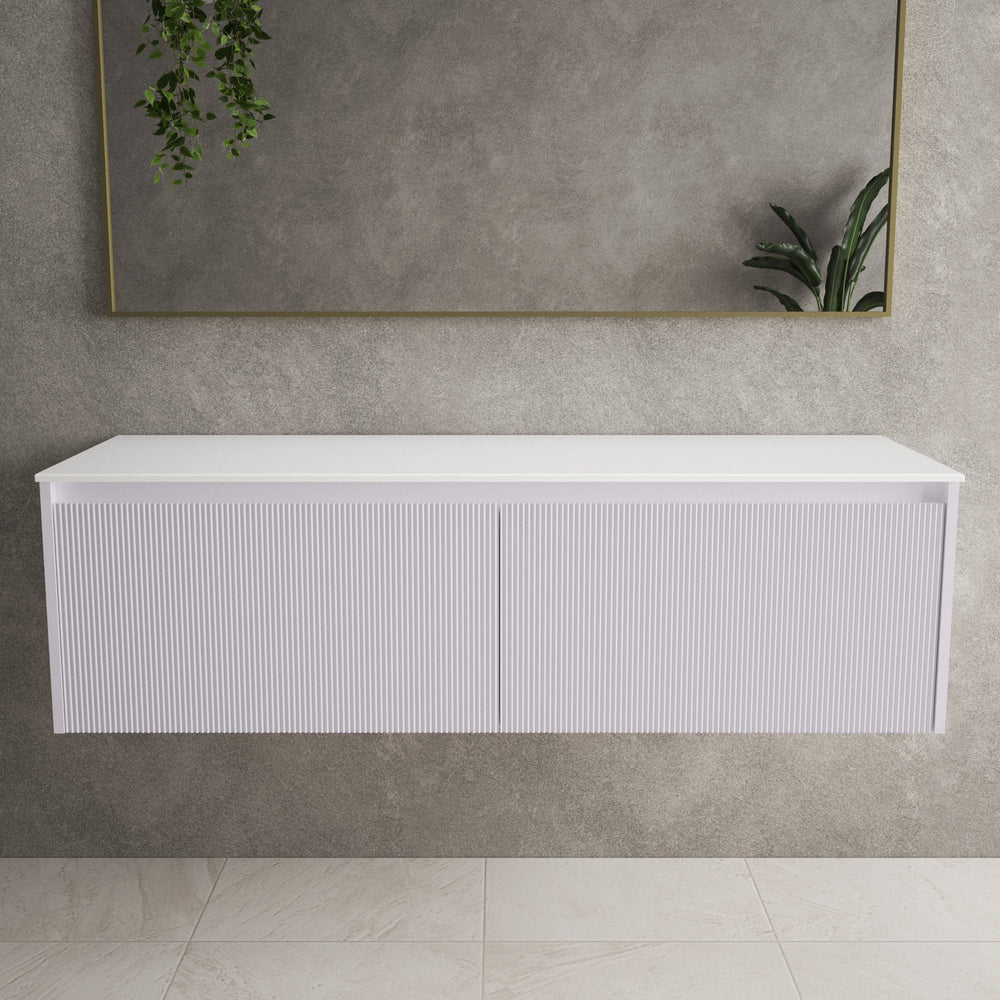 Scanalato Double Drawer Countertop Vanity Unit - Soft Violet 1400mm