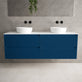Scanalato Four Drawer Countertop Vanity Unit - Ocean Blue 1600mm image