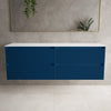 Scanalato Four Drawer Countertop Vanity Unit - Ocean Blue 1600mm image
