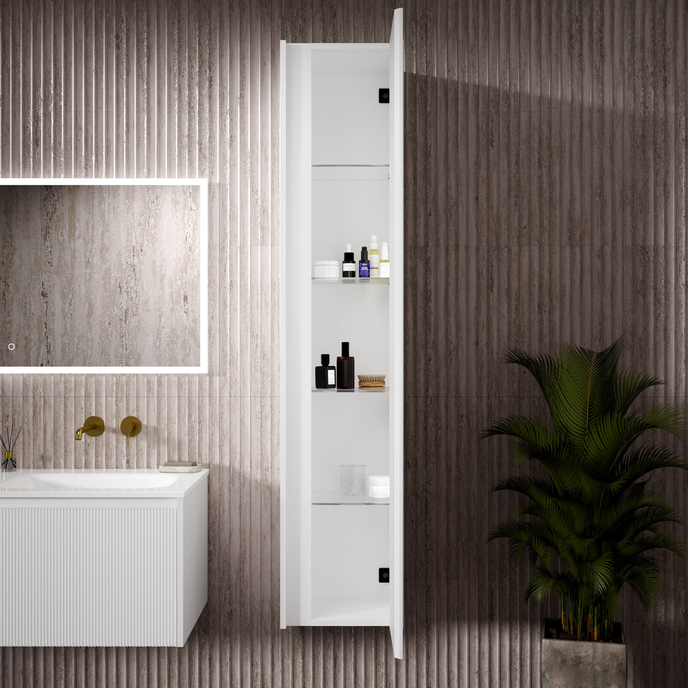Scanalato Tall Wall Cabinet - Pure White 350mm x 1650mm