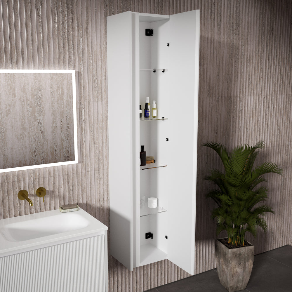 Scanalato Tall Wall Cabinet - Pure White 350mm x 1650mm