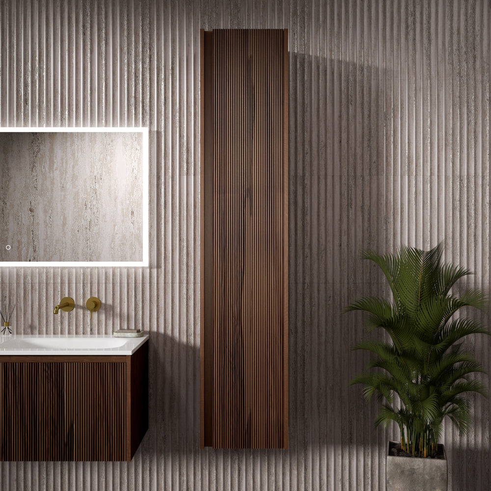 Scanalato Tall Wall Cabinet - Walnut 350mm x 1650mm