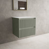Scanalato Double Drawer Countertop Vanity Unit - Pistachio 600mm image