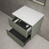 Scanalato Double Drawer Countertop Vanity Unit - Pistachio 600mm image