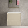 Scanalato Double Drawer Countertop Vanity Unit - Cashmere 600mm image