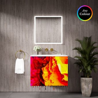 Scanalato Double Drawer Vanity Unit  With Beyondstone Basin - Choose Your Own Colour 700mm