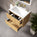 Scanalato Double Drawer Vanity Unit  With Beyondstone Basin - Oak 700mm