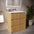 Scanalato Three Drawer Floor Standing Vanity Unit With Beyondstone Basin - Oak 800mm