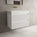 Scanalato Double Drawer Vanity Unit  With Beyondstone BLOC Basin - Pure White 800mm