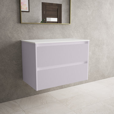 Scanalato Double Drawer Countertop Vanity Unit - Soft Violet 800mm
