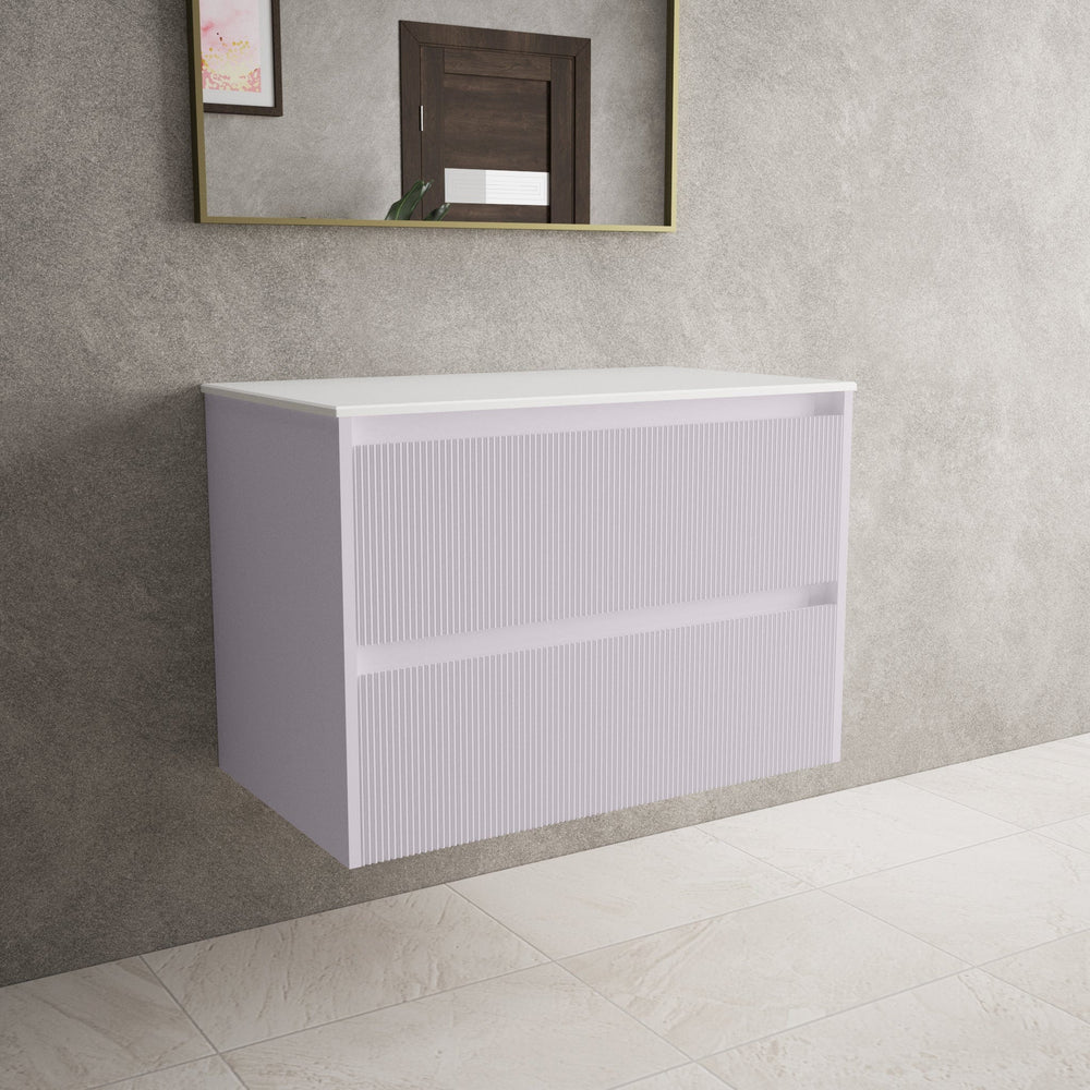 Scanalato Double Drawer Countertop Vanity Unit - Soft Violet 800mm